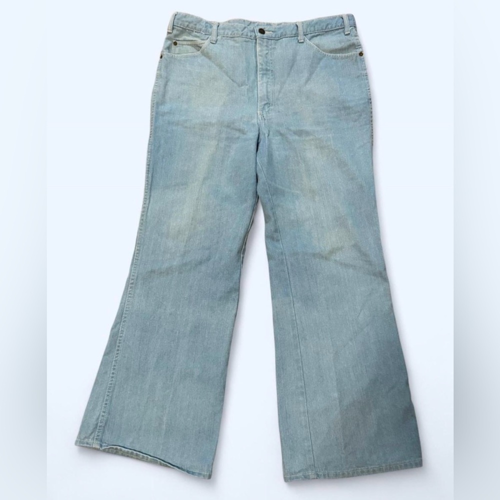 Vintage Gap 1970s True Bell Bottom Denim Jeans Flare Classic Light Wash Men’s 38